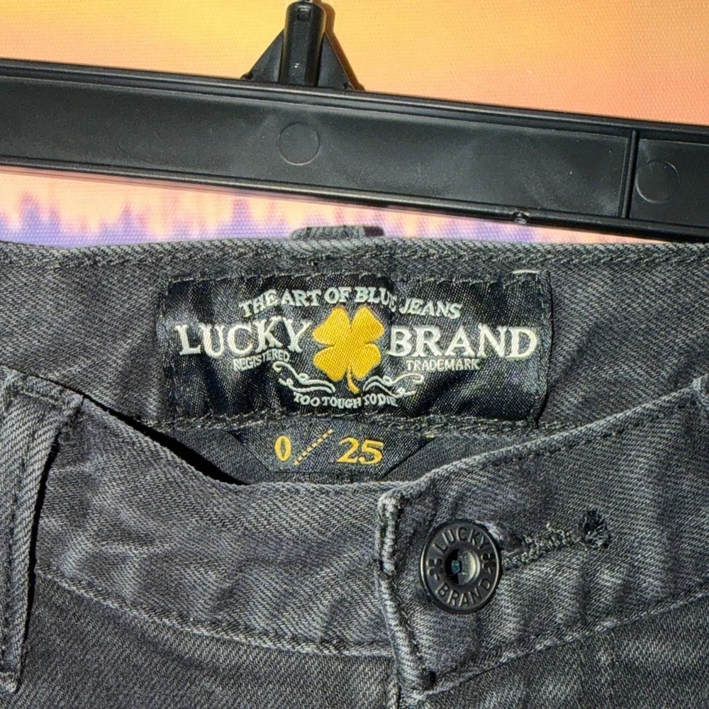 Lucky Brand Black Jeans with Floral Embroidery
